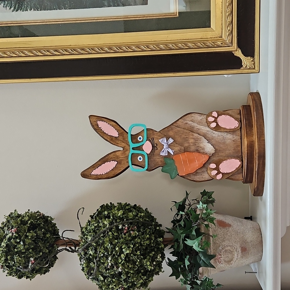 Hipster Hopper Professor BUNNY Handmade, Easter or Year Round Decor